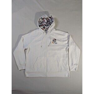 Disney Parks Epcot International Mickey Zip Up White Hoodie for Women AOP